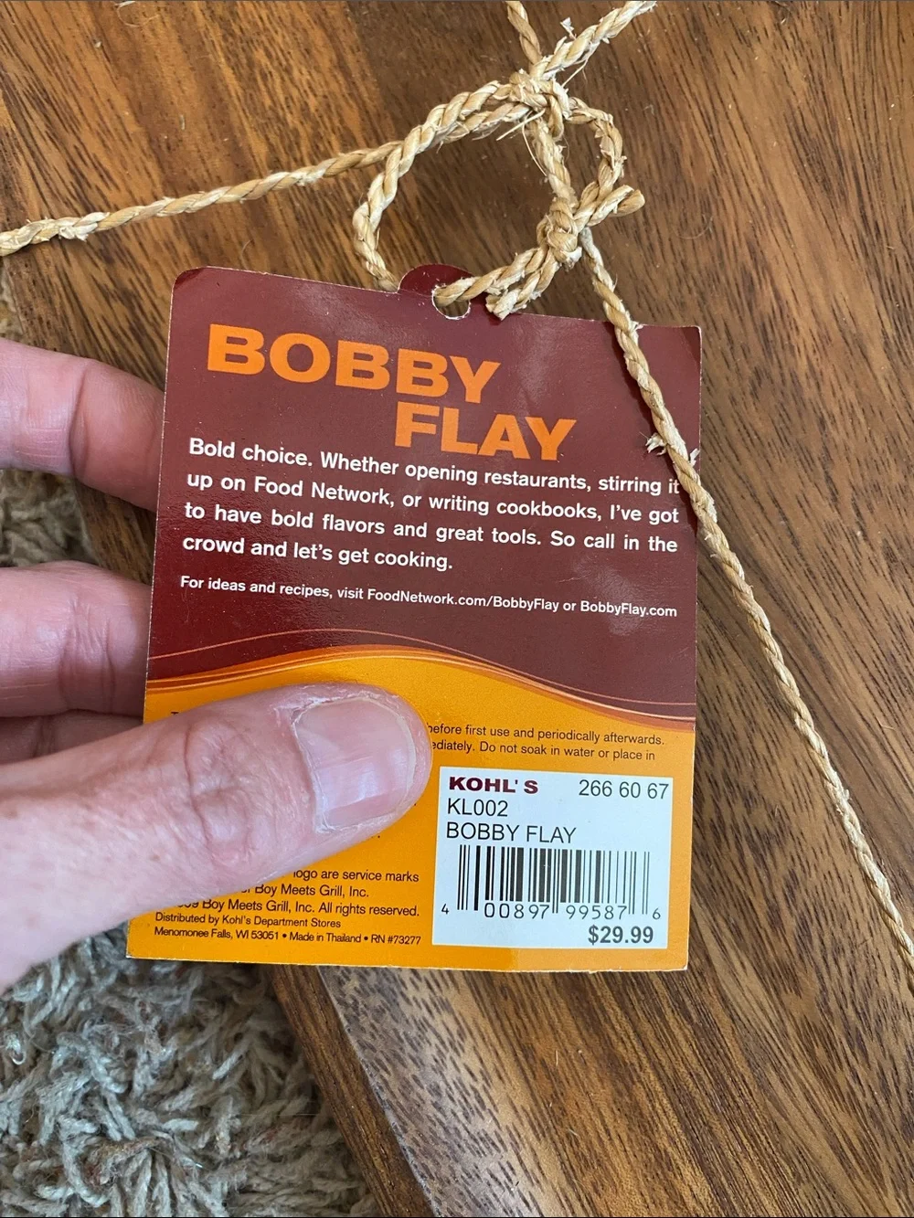 Food Network Bobby Flay Acacia Wood Serving Tray - Deep Brown